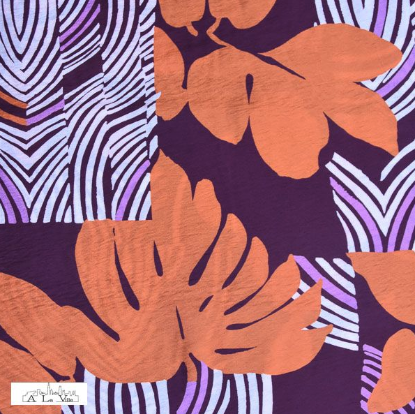 Viscosemengeling paars met oranje bladeren